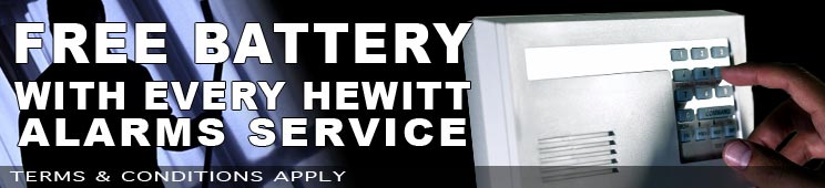 #Free Battery with every hewitt alarms service